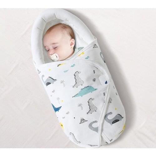 0-6M Newborn Anti-startle Swaddling Baby Sleeping Bags 2021 Safe Baby Wrap Blankets Cotton Cartoon Sleep Sack for Babies 83*37cm