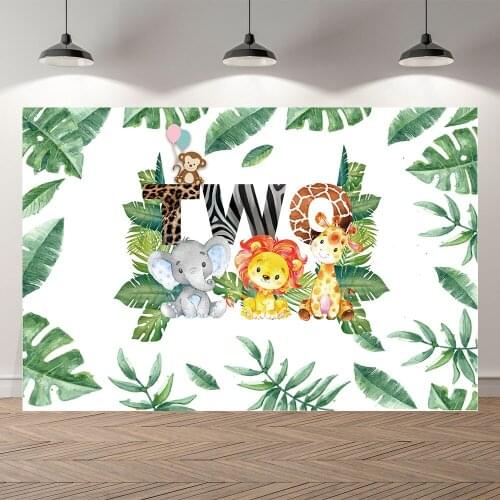 Seekpro Baby Shower Background Photographic Elephant Safari Wild Two Year Old Birthday Backdrop Children For Photo Studio Shoot