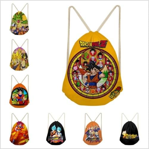 Anime Dragon Ball Z Goku Vegeta Saiya Majin Buu Frieza Cartoon 3D Print Bag Drawstring Pocket Bag Girl Boy Children Gifts Toys