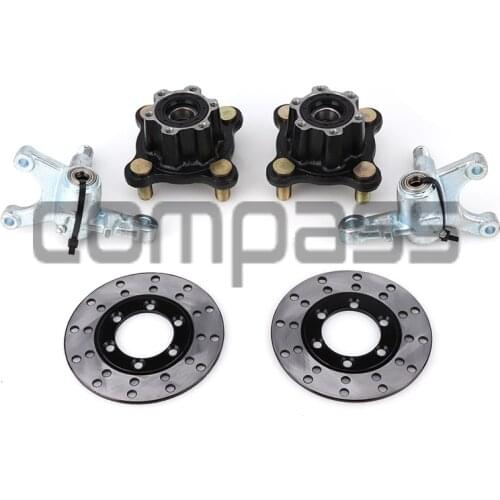 1SET Steering Strut Knuckle Spindles with 100mm M14*4 STUD Brake Caliper 130mm Disc wheel Hubs Fit For Buggy Go Kart Quad Bike