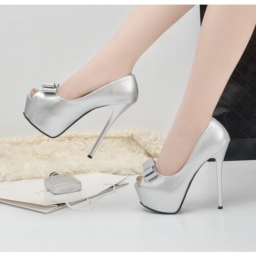 Pumps Shoes Woman High Heels Ladies Shoes 2019 High-heeled Waterproof Table Fishmouth Shallow Butterfly Knot Korean Night Club