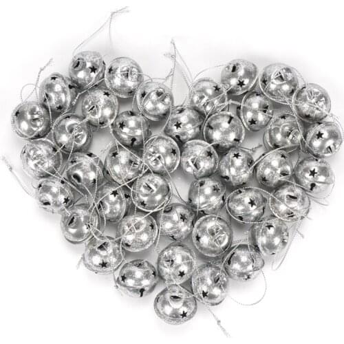 Christmas decorations for home 2020 silvery gold 40pcs shiny dust bell 35mm metal christmas tree ball decorations hanging decor