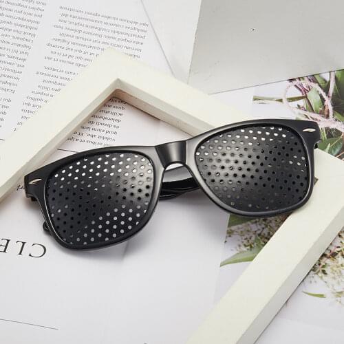 Black Eyesight Improvement Care Exercise Eyewear Glasses Training Cycling Eyewear Pin Small Hole Sunglass Camping Eyeglasses
