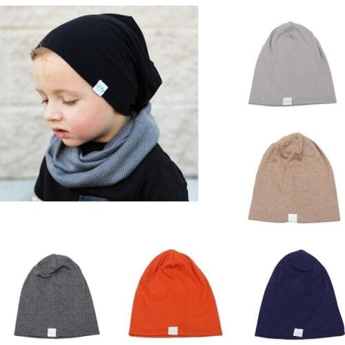 Spring Children Hat Solid Color Caps for Boys Cotton Warm Children Cap Baby Boys Hats Kids Costume Accessories