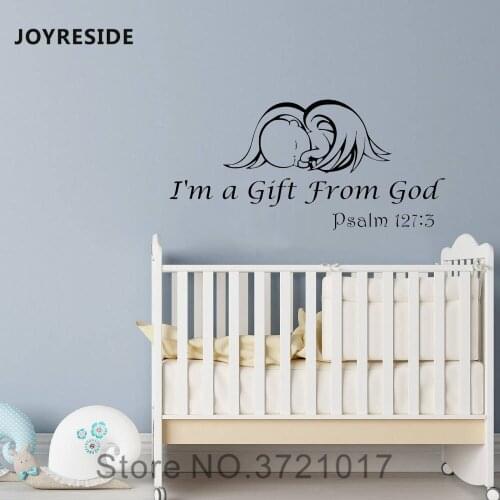 JOYRESIDE Quotes Wall I'm A Gift From God Decal Vinyl Sticker Decor Bedroom Baby Kids Boys Girls Home Living Room Art Mural A414