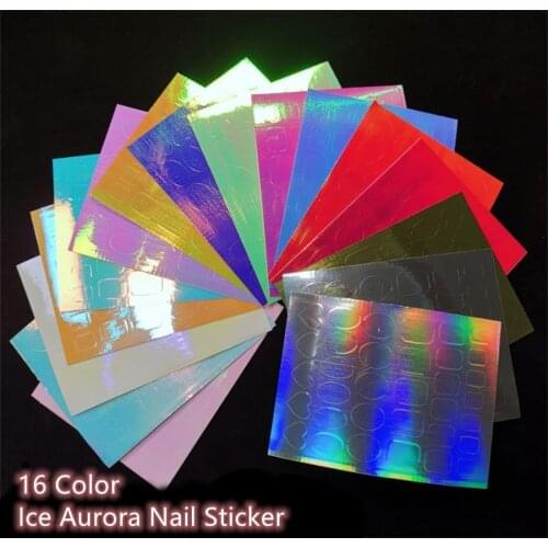 Japanese Nail Art Ice Aurora Nail Sticker Decals Self Adhesive Korean Trendy Nails Design Manicure Decoration
