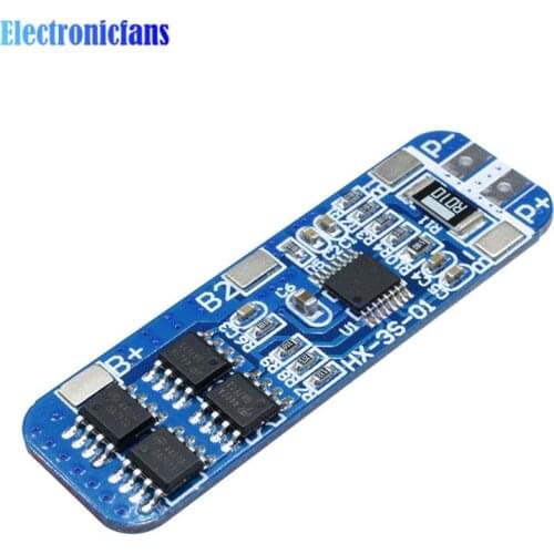3S 10A 12V Lithium Battery Charger Protection Board Module for 3pcs 18650 Li-ion Cell BMS Overcurrent Short Circuit Protection