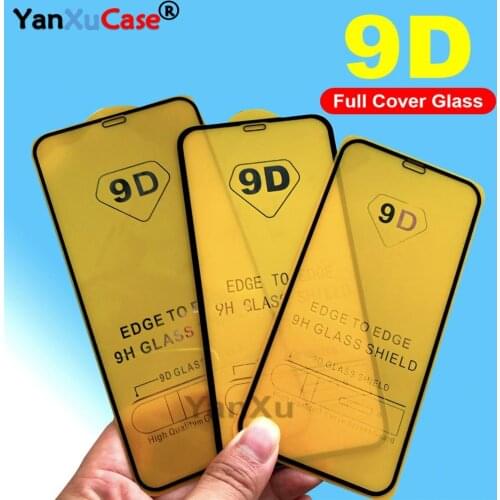 10Pcs 9D Tempered Glass For iPhone 12 Mini 11 Pro XR X XS Max Full Cover Screen Protective Glass For iPhone 7 8 6S Plus SE2 Film
