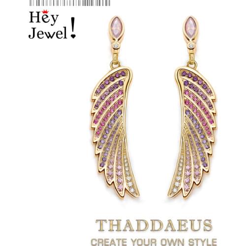 Earrings Gold-coloured Hummingbird Wing Exquisite Jewelry For Women,2020 New Individual Statements Gift In Sterling Silver 925