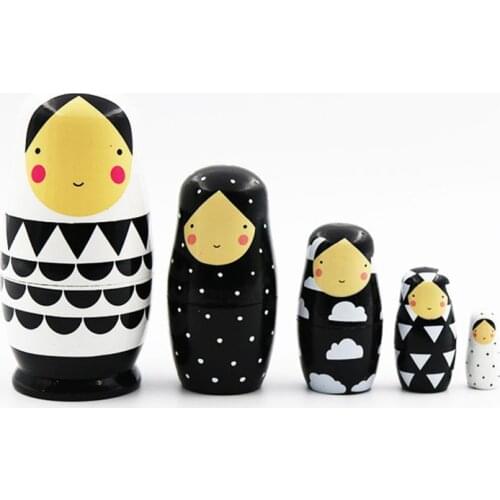 2020 New 5pcs Set Russian Nesting Dolls Wooden Matryoshka Doll Handmade Painted