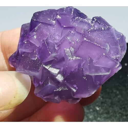 23.2gNatural rare purple fluorite cluster mineral teaching specimen CRYSTAL HEALING CRYSTAL QUARTZ GEM home decoration