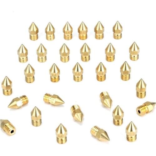 30 Pcs 3D Printer Extruder Nozzle-MK8 0.4 mm Nozzle for Ender 3 Anet A8 Makerbot MK8 Creality CR-10 CR-10S S4 S5 3Pro 5