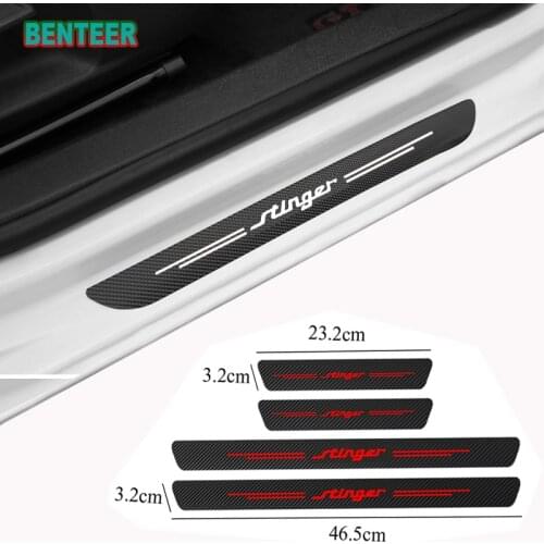 4pcs/lot NEW Carbon Fiber Car Door Sills Protector Stickers For Kia Stinger