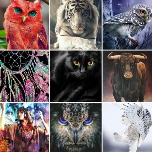 40x60x70 Animal Tiger Owl diamond painting 5D Full Diamond mosaic Cross Stitch DIY Wall Sticker home Decoration Christmas Gift