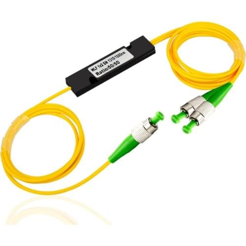 5 PCS Fiber Optic FBT Splitter FC/APC Connector 1x2 SM 1310/1550nm FTTH Splitter