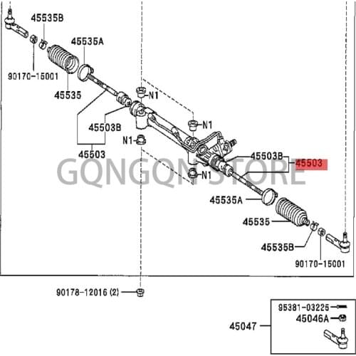 CAR steering rack end sub-assembly 2002-2009Toy ot a4RUN NER HIL UX S URF PRA DO steering column steering column