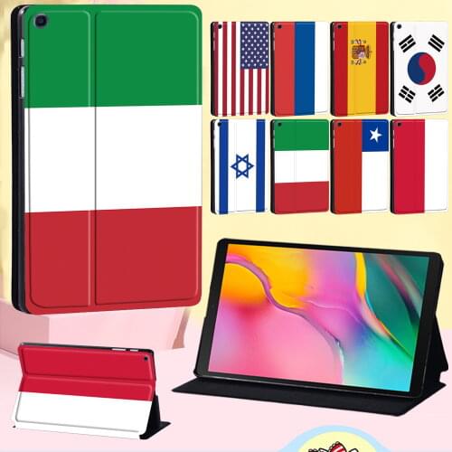 Tablet Case for Samsung Galaxy Tab A A6 10.1 T580 T585/Tab A 9.7 T550 T555 /Tab A 10.1 T510 T515 - Flag Series Cover Case + Pen