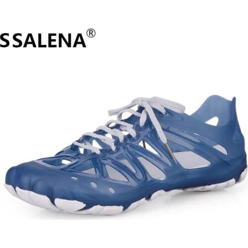 Men Summer Cut Out Aqua Shoes Beach Lace Up Breathable Shoes Male Antiskid Outdoor Upstream Wading Shoes Hot Sale #B1302