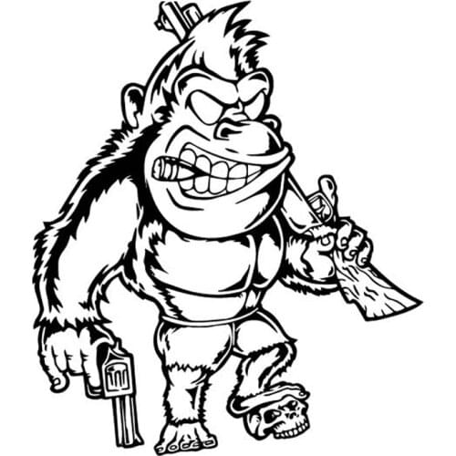 Domineering Orangutan Sticker High Quality Fashion Car Decoration Personality Pvc Waterproof Decal Black/white, 18cm * 17cm