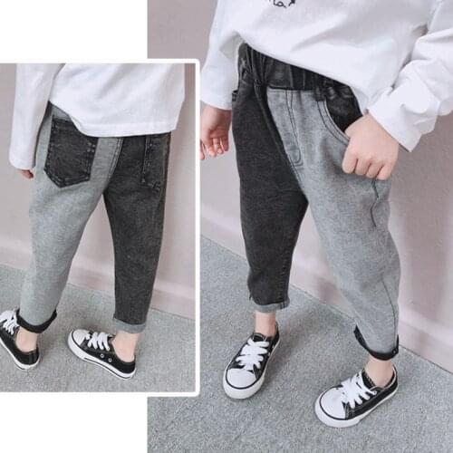 IENENS 2-7Y Fashion Boys Casual Jeans Trousers Baby Toddler Boys Denim Pants Kids Children Slim Long Pants Bottoms Clothing