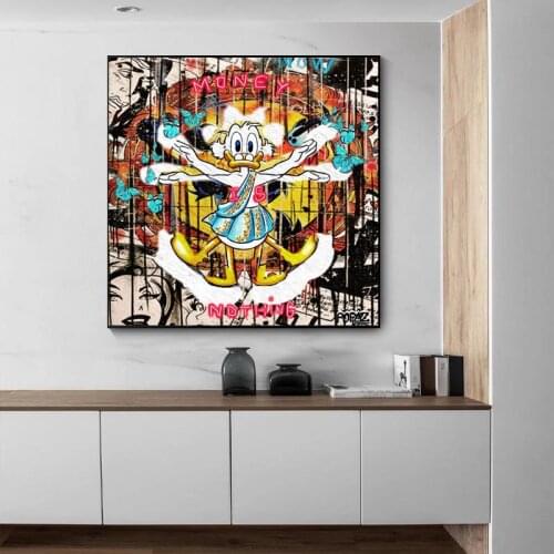 Disney Donald Duck Canvas Painting Fashion Art Posters and Prints Graffiti Wall Art Picture for Living Room Home Decor Frameless