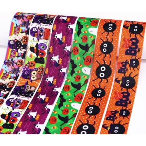 50 yard halloween printed grosgrain ribbon 30733