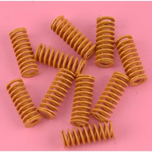 LETAOSK 10pcs 8mm Light Load Spiral Stamping Compression Outer Dia 20mm Long Yellow Lightest Load Compression Mould Die Spring