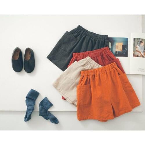 Summer Baby Shorts Casual Korean Candy Color Shorts for Girl Kids Pants 2 3 4 5 6 7 Years Cotton and Linen Children Shorts 2020