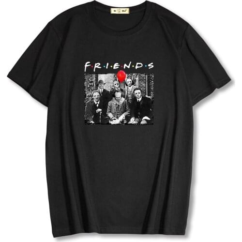 Men Summer Breathable Mens clothing Loose Men/Women T Shirt 100% Cotton Casual Short Sleeve Horror friend Print Tshirt Tops Tee