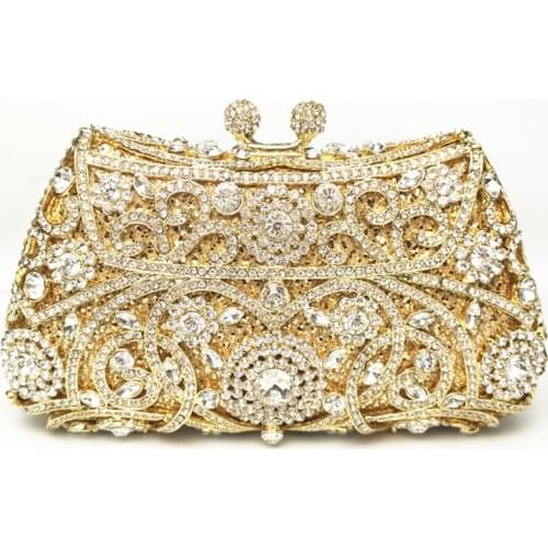 Fashion White Crystal Clutch Purse Evening Bags Clutches Women Handbags Fashion Gold And Silver Dinner Banquet Clutch Bag
