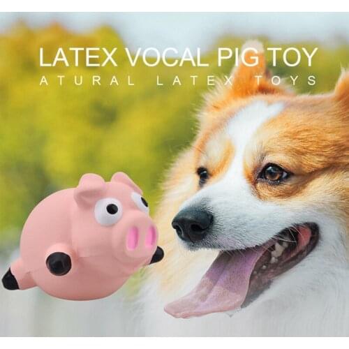Cartoon Latex Round Pig Toy Dog Toy Pet Molar Tooth Cleaner Trainging Dog Chew Toy Dogs Puppy Dental
