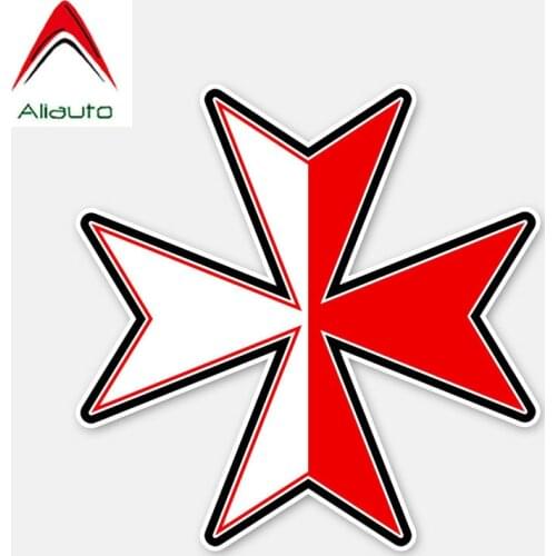 Aliauto Personality Car Sticker Maltese Cross Motorcycle Window Waterproof Sunscreen Anti-UV Decal Accessories,12cm*12cm