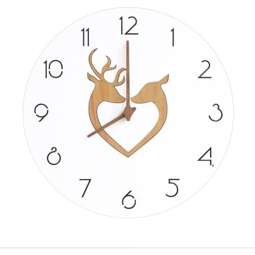 Nordic Creative Wall Clock Simple Boy Digital Modern Design Living Room Wall Clock Wooden Silent Duvar Saati Home Decor DL60WC