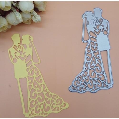 Bride bridegroom Dance Wedding Cutting Dies Scrapbooking Dies Metal Embossing Stamps and die for Card Making DIY