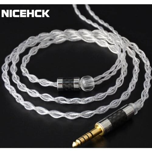 New NICEHCK LitzPS Silver Cable 4N Litz Pure Earphone Upgrade Cable 3.5/2.5/4.4mm MMCX/NX7 Pro/QDC/0.78mm 2Pin For DB3 T2 T4 P1