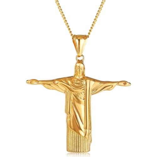 Christian Jesus Titanium Steel Pendant Necklace Catholic