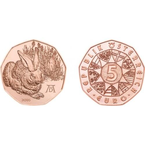 Austria 2016 Easter Bunny 5 Euro Commemorative Coin Unc 100% Original Coins Real Euro Coin