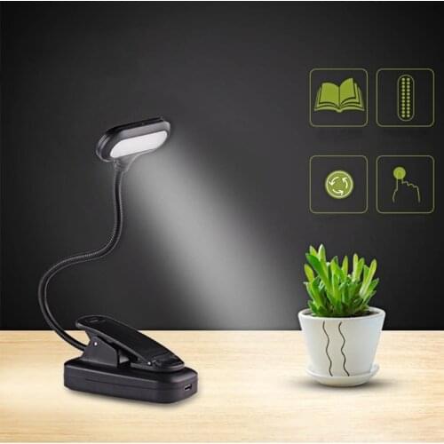 Rechargeable Book Light for Reading in Bed Eye Protection LEDs Clamp Light，Book Light, Reading Light