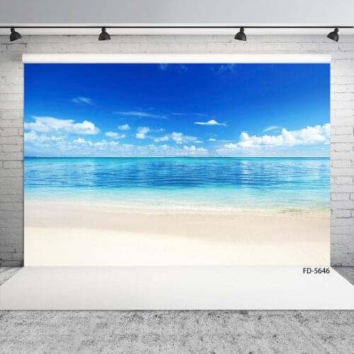 Scenery Sea Sand Beach Photo Background Computer Printed Backdrop Photography Props for Children Baby Portrait Pets Photocall