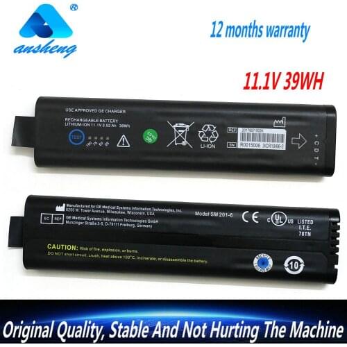 Genuine 11.1V SM201-6 Rechargeable Battery For GE DASH 3000 4000 5000 B20 B30 B40 B20I B30I B40I SM 201-6