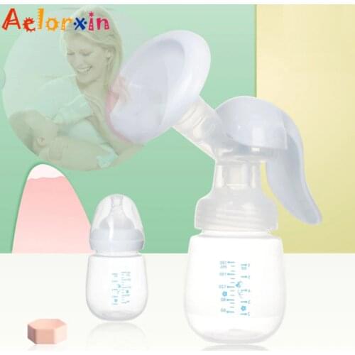Portable Manual Push Type Manual Suckling Breast Pump Milk Collector Holder Baby Breastfeeding Bottle Puerperal Nursing Pump