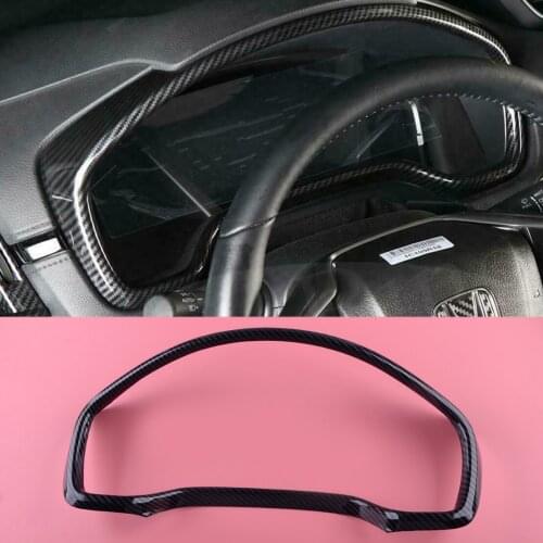Print Dashboard Speedometer Gauge Instrument Display Frame Cover Trim Carbon Fiber Black fit for Honda CRV 10th 2017-2019 2020