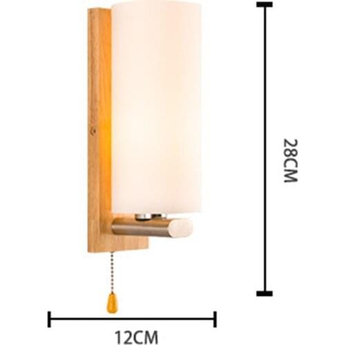 Modern LED Wall Lamp Nordic Wooden Wall Lamp Indoor Simple Log Wall Lamp Living Room Bedroom Decoration Lamp Study Lighting Lamp