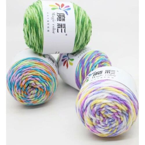 Rainbow Colors Section Dyeing Cotton Thread Woolen Yarn For Sweater Scarf Hat Blanket DIY Hand Knitted Wool Cotton lanas