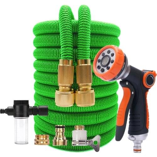 NEW High Pressure Expandable Garden Watering Hose Set Flexible Magic Water Hose Pipe Car Wash Hoses Water Gun Foam Noozle