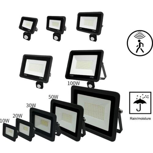 LED FloodLight Reflector Spotlight outdoor Exterior Lighting optional pir motion sensor Human Body Induction Wall Light Dimmable