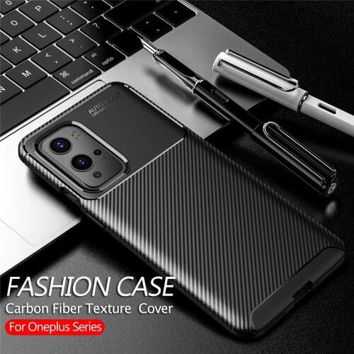Carbon Fiber Texture Case For Oneplus 9 Pro 1+9 9Pro On Oneplus9 One Plus Nord N100 N10 5G Silicone Shockproof Phone Cover Coque