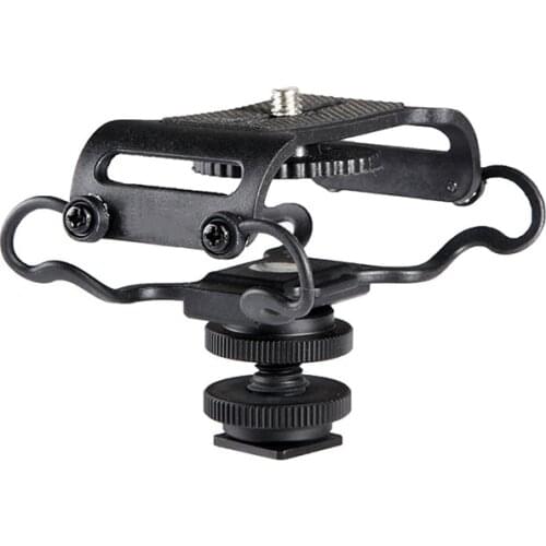 Universal Microphone and Recorder Shock Mount to fit PCM-M10 H6 IS-12, Portable Anti-vibration Shock Mount Base for Camera Mic