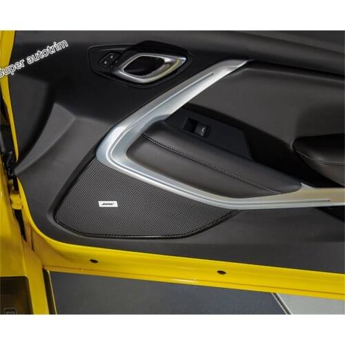 Lapetus Door Inner Stereo Speaker Audio Sound Frame Cover Trim 2 Pcs For Chevrolet Camaro 2016 2017 2018 2019 ABS Carbon Fiber