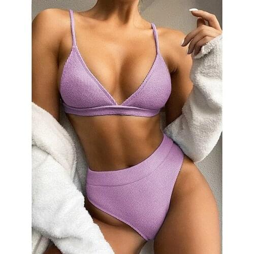 Women Swimsuit 2021 Push Up Swimsuit Solid Bikini Sets Swimming Suit Tye Die Bathing Suit Solid Bikini Swimwear Women